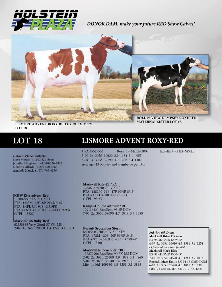Datasheet for Lismore Advent Roxy-Red EX-91